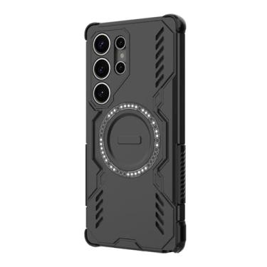 Imagem de POYUFRG Capa magnética para Samsung Galaxy S26 Ultra/S26 Plus/S26, capa de telefone fina fosca com dissipação de calor suporta capa de carregamento sem fio, preta, S26