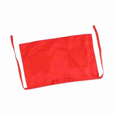 Imagem de Aoresac Avental Curto Com Laço para Homem e Mulher, 7 Cores Sólidas, 2 Bolsos, à Prova de óleo, Fácil de Limpar e Secar, Multifuncional, Adequado para Baristas, Garçons, Garçonetes (Vermelha)