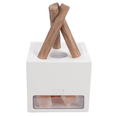 Imagem de Fockety Umidificador Difusor de Ar de Chama, Difusor de óleo Essencial de Aromaterapia USB Umidificador de de Rochas Realistas Com Luzes Coloridas para Quarto de Casa, Escritório, Spa,