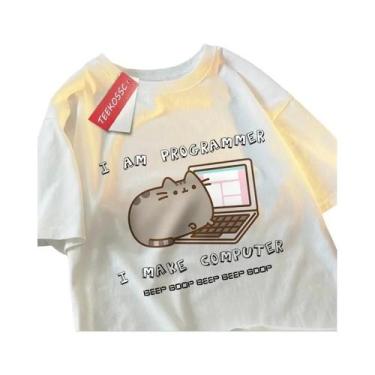 Imagem de Camiseta Masculina Oversized De Algodão Com Gola Redonda, Verão, Ajust