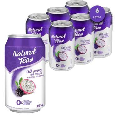 Imagem de Chá Branco Pitaya e Amora NATURAL TEA 335ml (6 Latas)