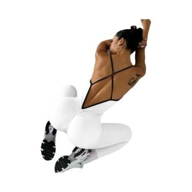 Imagem de Body Feminino Com Detalhes Em Cores, Top Sem Costas, Macacão Para Acad