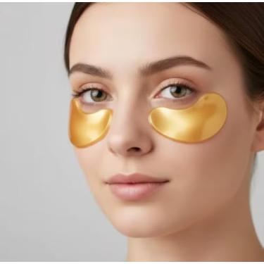 Imagem de Máscaras de Colágeno para Olhos com Ouro, Tratamento Anti-Olheiras e Antirrugas, Gel Pads para Cuidados com a Pele, 100 Unidades