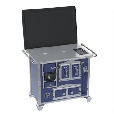 Imagem de Fogão a Lenha N 2 Gab Sec Xv Chapa de Aluminio Azul Saida Direita