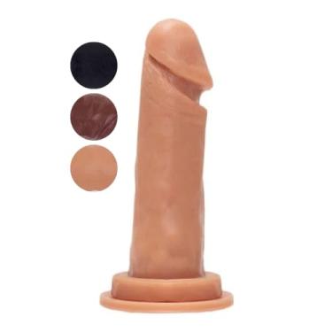 Imagem de Prótese Maciça Com Ventosa 16,5 X 3,5Cm Brinquedo Adulto Realista Dildo Consolador MVN05 (PRETO)