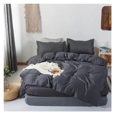 Imagem de Conjunto de edredom xadrez 220 x 240 fronhas 3 peças, conjuntos de cama, conjuntos de edredom 150 x 200, conjuntos de cobertor, lençóis, tamanho solteiro Queen (3 solteiros)