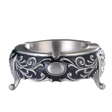 Imagem de Cinzeiro prateado moderno, material metálico, padrão exclusivo para escritório, hotel, sala de estar, cinzeiro, decoração de casa