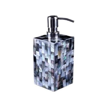 Imagem de Linda garrafa de desinfetante para as mãos de 500 ml de luxo para hotel, banheiro, xampu, sabonete imprensa, dispensador de sabão, decoração de banheiro (preto)