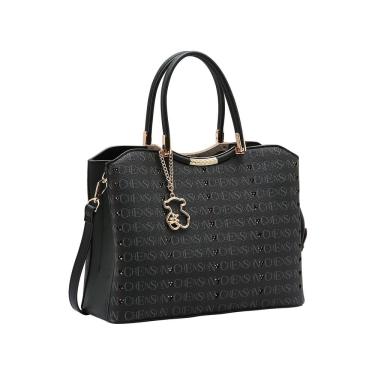 Imagem de Bolsa Feminina Chenson Cristal Monograma Coração - Alça de Mão - Preto 3485395