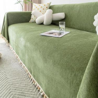 Imagem de Capa de sofá, capa de sofá, protetor de sofá lavável para sala de estar, cobertor protetor de móveis, antiderrapante, ideal para quarto de família, decoração de casa - verde |||180 x 400 cm