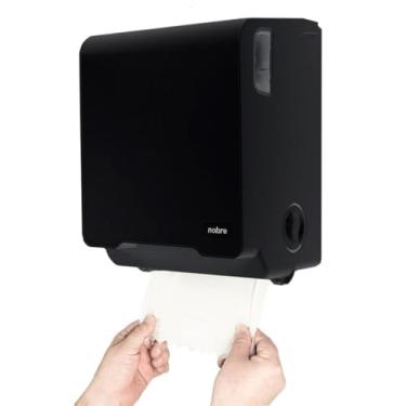 Imagem de Dispenser Papel Toalha Nobre Auto Corte Preto Bobina Toalheiro