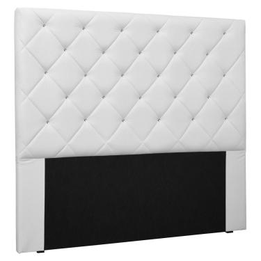 Imagem de Cabeceira Estofada Cama Box Casal King Size Tânia 195cm Corano Branco - Desk Design