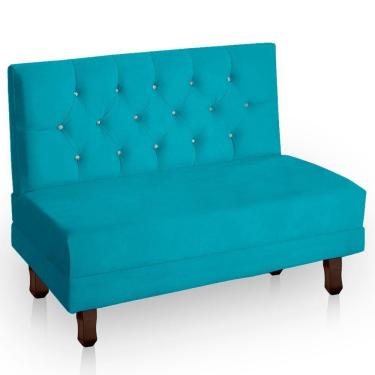 Imagem de Canto Italy Confortável Para Apartamento Cozinha E Restaurantes Suede Cor Azul Claro