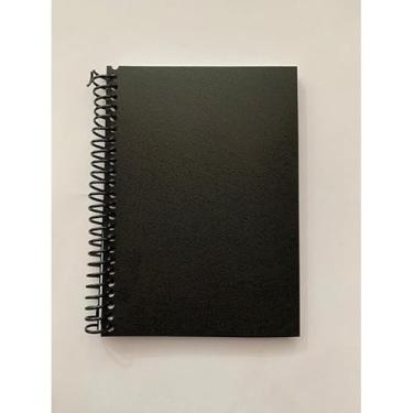 Imagem de Caderno A6 sem pauta 15x10,5 cm capa dura, caderneta compacta para anotações, bloco portátil alternativa ao caderno A5 e cadernos para uso diário e organização (A6 Preto)