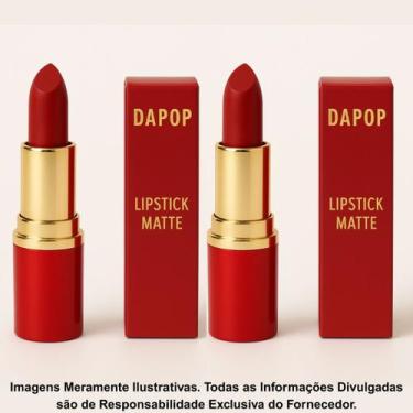 Imagem de Kit 2 Batom Em Bala Lipstick Matte Cor 3 - Dapop