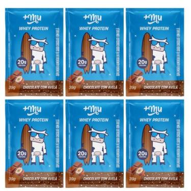 Imagem de Kit 6 Whey Protein Concentrado Sache Chocolate C Avelã 39G - Maismu
