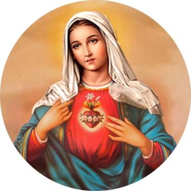 Imagem de Painel de Lona Redondo Imaculado Coração de Maria - Fabrika De Festa, 
