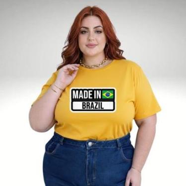 Imagem de Camiseta Feminina Plus Size Estampa Made In Brasil Brasileiridade-Feminino