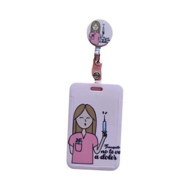 Imagem de Porta-Crachá Retrátil Horizontal Com Clipe Para Enfermeiros, Médicos E