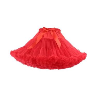 Imagem de Saia De Tule Plissada Em 3 Camadas Para Mulheres, Branca, Preta, Rosa,