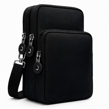 Imagem de Bolsa Transversal Compacta Masculina com Múltiplos Compartimentos e Zí