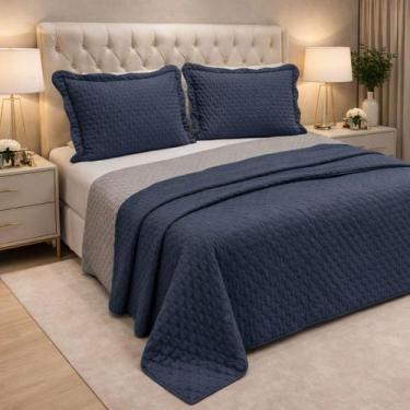 Imagem de Jogo Queen Size 300 Fios Colcha Leslie Algodao Bordado Luxo - Jm Enxov