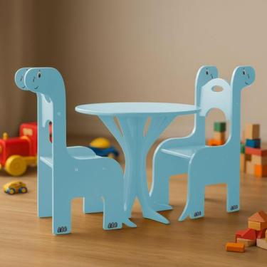 Imagem de Mesa Infantil com 2 Cadeiras Fany para Criança Atividade Escola Creche