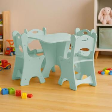 Imagem de Mesa Infantil com 4 Cadeiras Elise para Criança Atividade Escola Crech