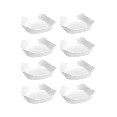 Imagem de Kit 8 Assadeiras Travessa Opaline 1,2l Quadrada Refratário - Nadir Fig