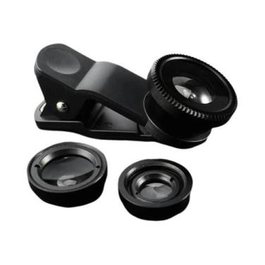 Imagem de Lente Micro Grande Angular Fisheye 3 Em 1 Com Zoom Para iPhone Xiaomi 