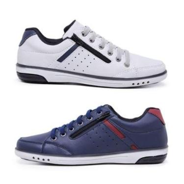 Imagem de Kit 2 Sapatênis Casual Masculino Fechamento Zíper e Elástico-Masculino
