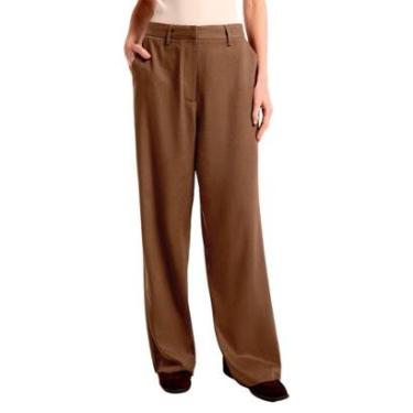 Imagem de Calça Hering Feminina Marrom Reta Em Tecido Rústico-Feminino