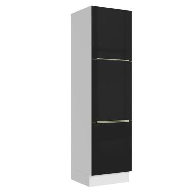 Imagem de Paneleiro 60 cm 3 Portas Branco/Preto Lux Madesa