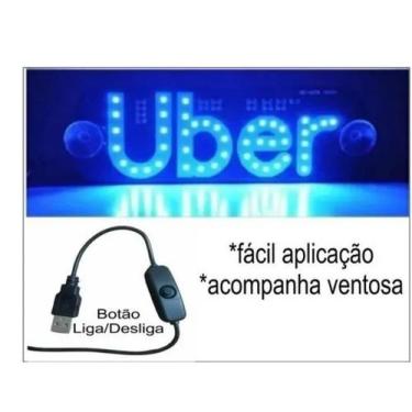 Imagem de Placa Para Carro Led Letreiro Motorista  - telintec, azul