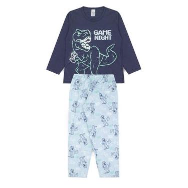 Imagem de Pijama Infantil Masculino Inverno Game Night - Hey Kids Azul - HeyKids
