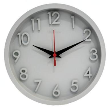 Imagem de Relogio de Parede 3D Sigma Cinza Plashome Escritório Cozinha Sala Com 