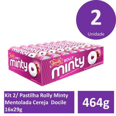 Imagem de Kit 2 Pastilha Rolly Minty Mentolada Cereja Docile 12x29g