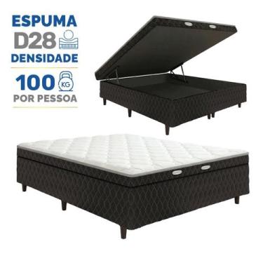 Imagem de Cama Box Baú Conjugada de Espuma D28 Nappoli Casal 138cm - Lucas Colch