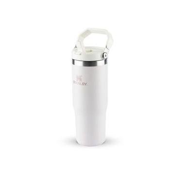 Imagem de GARRAFA TÉRMICA STANLEY TUMBLER FLIP STRAW 887ML EM AÇO INOX ROSE QUARTZ