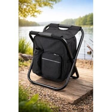 Imagem de Mochila Térmica 25L Banqueta Dobrável Com Assento Cooler Praia Camping