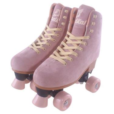 Imagem de Patins 4 Rodas Rosa Camurça Califórnia 31 ao 34 Ajustável - FENIX