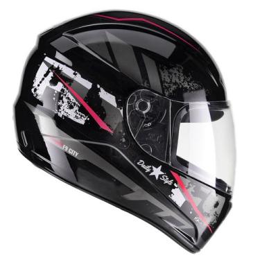 Imagem de Capacete Moto Fechado Fly F-9 City Feminino Masculino, Preto Brilhante