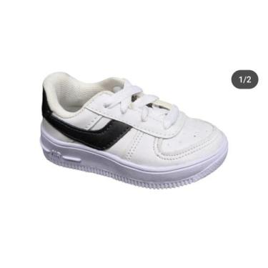 Imagem de Tênis Infantil Feminino e Masculino Pees Kids 1120, Branco, Preto, 33