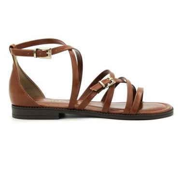Imagem de Sandalia Via Uno Original Calcanhar Fechado Feminino 931, 36, Caramelo