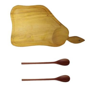 Imagem de Tábua de carne colheres de pau madeira resistente casa 3 und - Alves