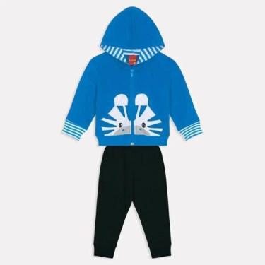 Imagem de Conjunto Bebê Menino Estampa Zebra Kyly Cor:AzulTamanho:M, Azul, M