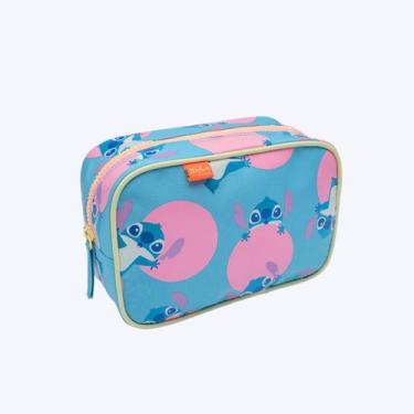 Imagem de Necessaire Média Stitch Puket 050404036, Azul, Rosa, UN