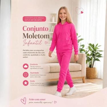 Imagem de Roupa de Frio Infantil Juvenil Unissex  Conjunto Moletom Flanelado Que