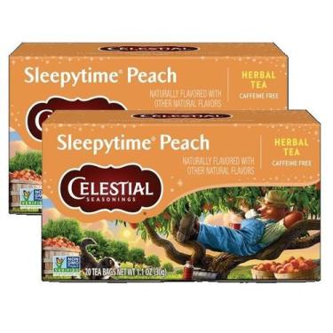 Imagem de 2 CHá CELESTIAL SLEEPYTIME PEACH Sabor Pessego 20 Sachês 29g - Celesti