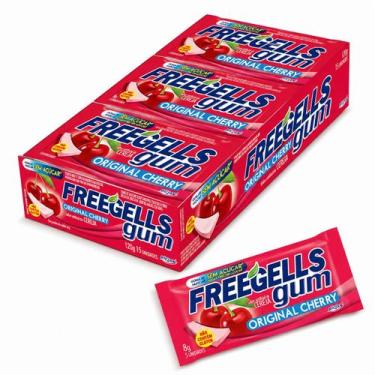 Imagem de Freegells Gum Original Cherry Chiclete Sem Açúcar 15 unidades